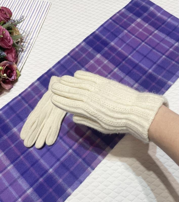 Donna Ben Sherman Guanti Bianchi Angora Taglia