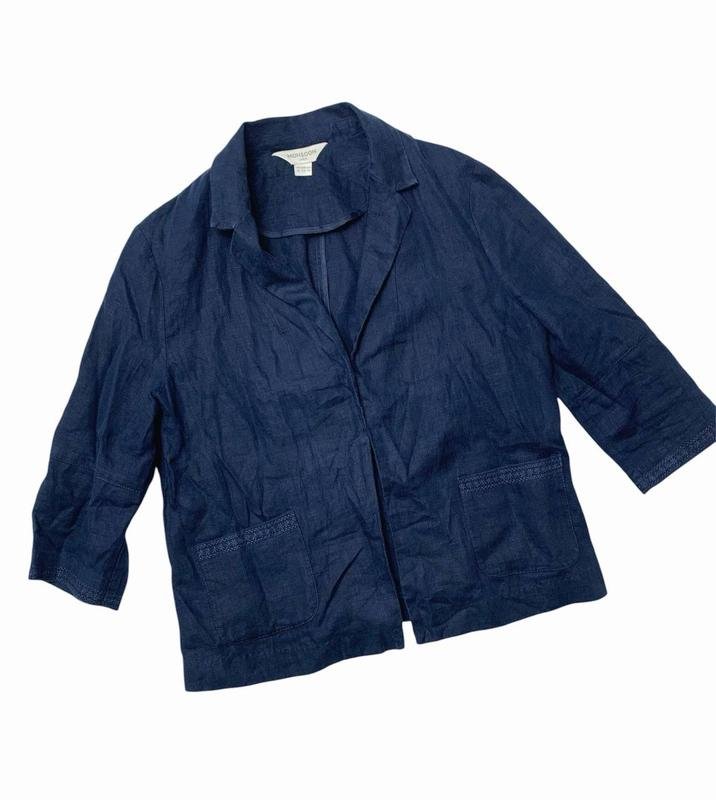 Женский Monsoon Жакет Тёмно-синий Лен 38 / M / 46