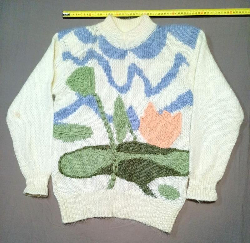 Женский ころぜ Свитер Белый Шерсть 42 / XL / 50