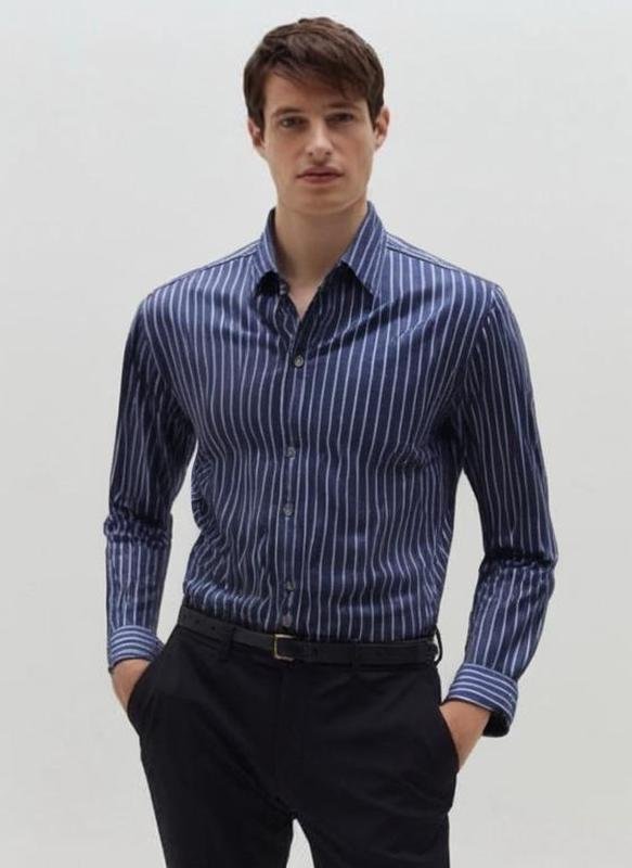 Мужской Eton Рубашка Сиреневый Хлопок 38 / M / 46