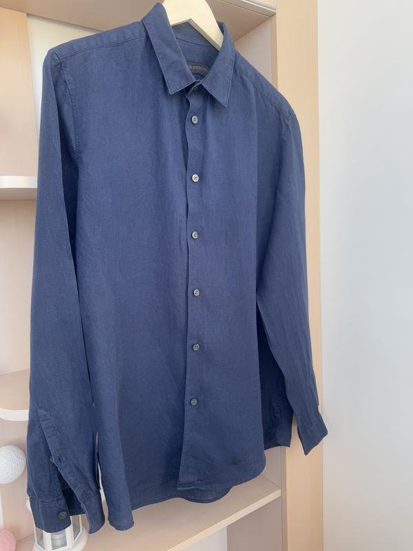 Men DRYKORN Shirt Navy Linen M