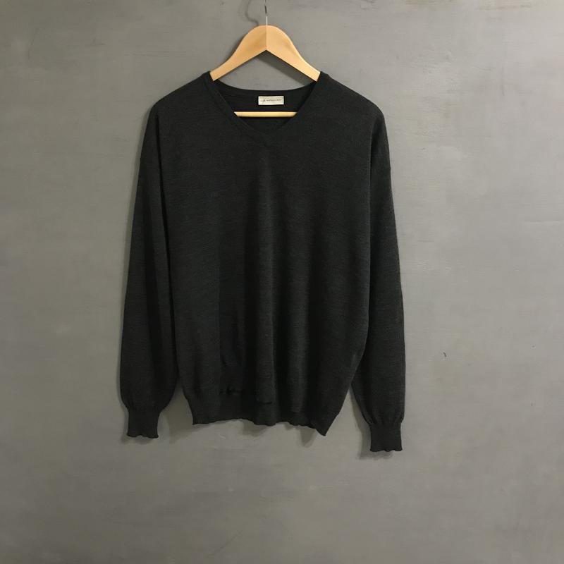 Мужской Falconeri Пуловер Серый Шерсть/Шелк 44 /