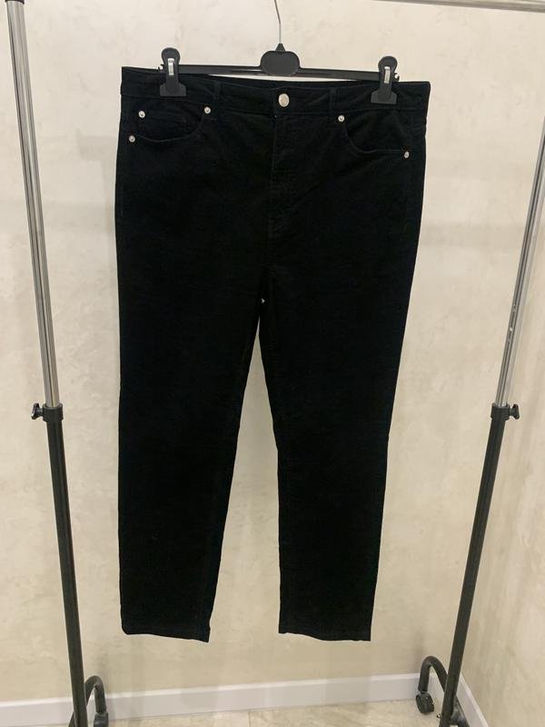 Donna Marks & Spencer Pantaloni Neri Velluto 42 /