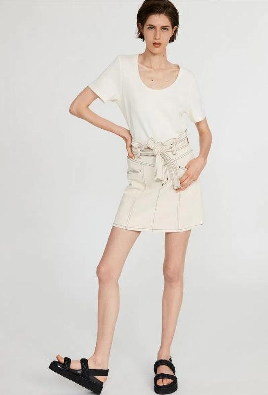 Femme Claudie Pierlot Jupe Blanche Denim 36 / S /