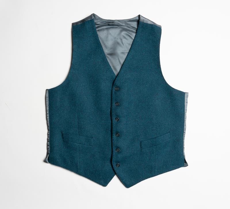 Мужской Harris Tweed Жилет Тёмно-синий Шерсть L