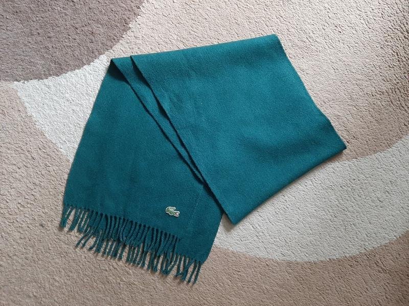 Unisexe Lacoste Écharpe Verte Laine