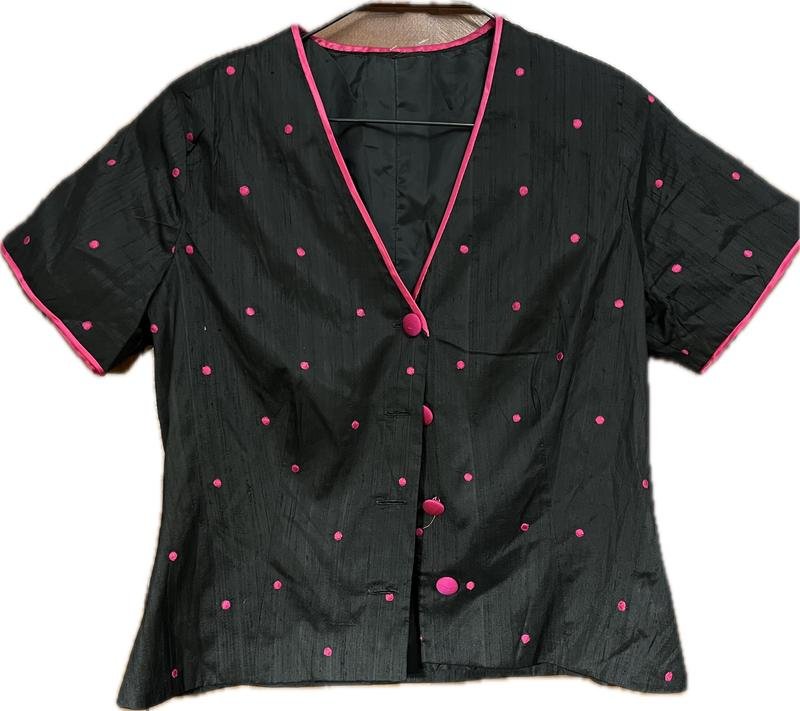 Женский American Vintage Пиджак Чёрный Шелк 38