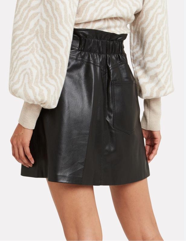 Женская Nanushka Юбка Чёрная Искусственная Кожа 38