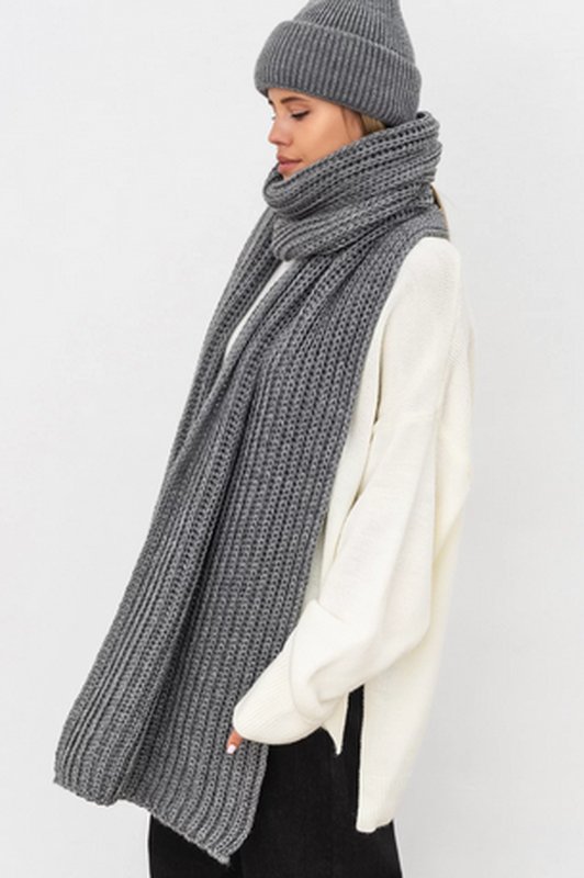 Unisexe DRYKORN Écharpe Grise Laine