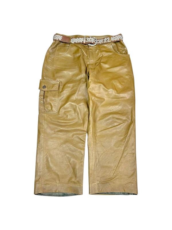 Homme American Vintage Pantalons Marron Cuir 36