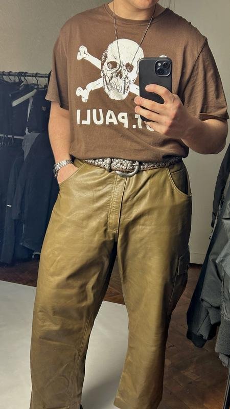 Homme American Vintage Pantalons Marron Cuir 36