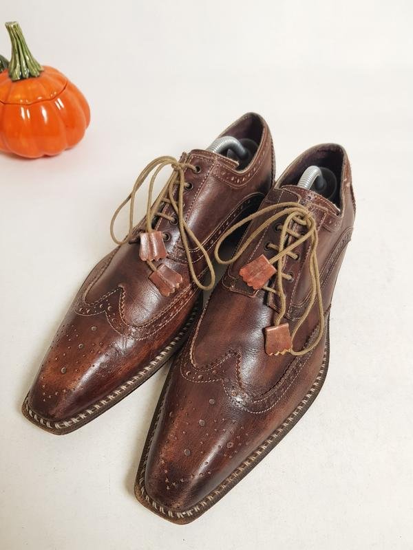 Herren Vero Cuoio Schuhe Braun Leder 42