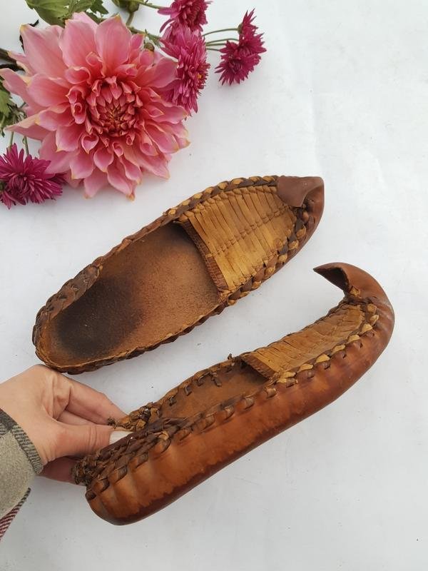 Women Nub-handmade workshop Loafers Orange Leather