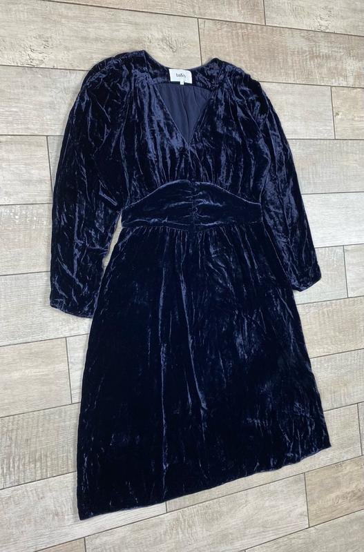 Женское Ba&sh Платье Тёмно-синий Вельвет 40 / L /