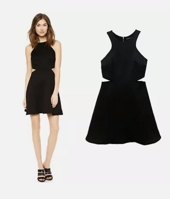 Женское Club Monaco Платье Чёрное Трикотаж 36 / S