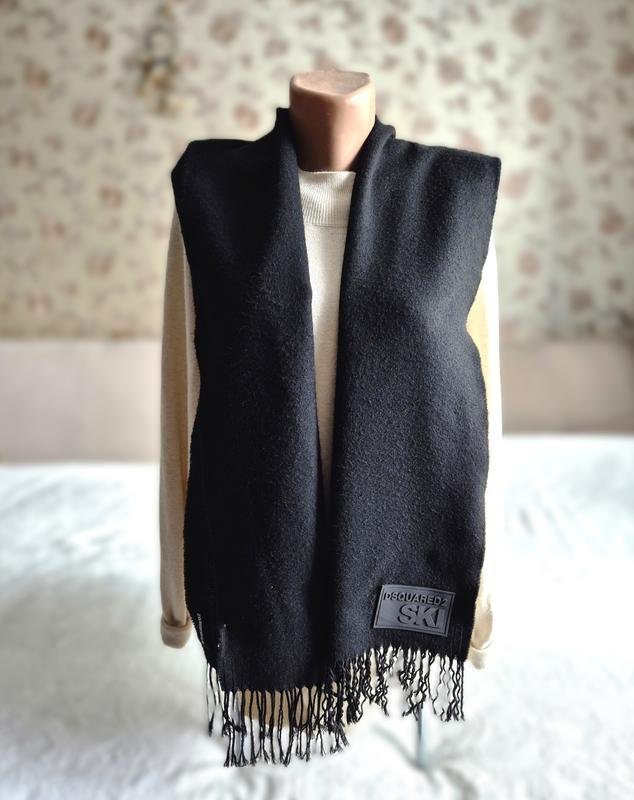 Uomo Dsquared² Sciarpa Nera Cotone