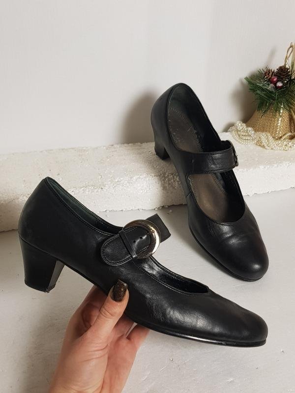 Women Gabor Heels Black Leather 40