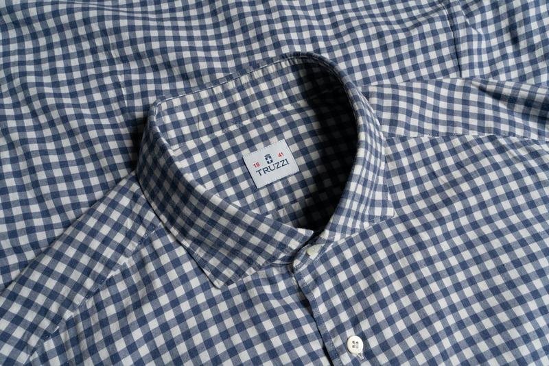 Мужской Isaia Napoli Рубашка Тёмно-синий Хлопок 40