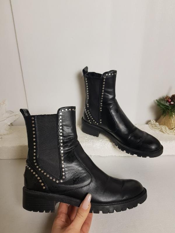 Женские ZARA Ботильоны Чёрный Искусственная кожа