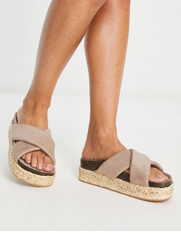 Damen Pull&Bear Sandalen Braun Kunstwildleder 38