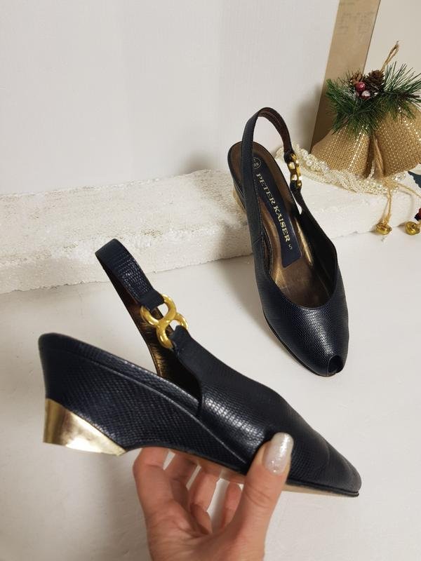 Women Peter Kaiser Heels Gold Leather 37.5