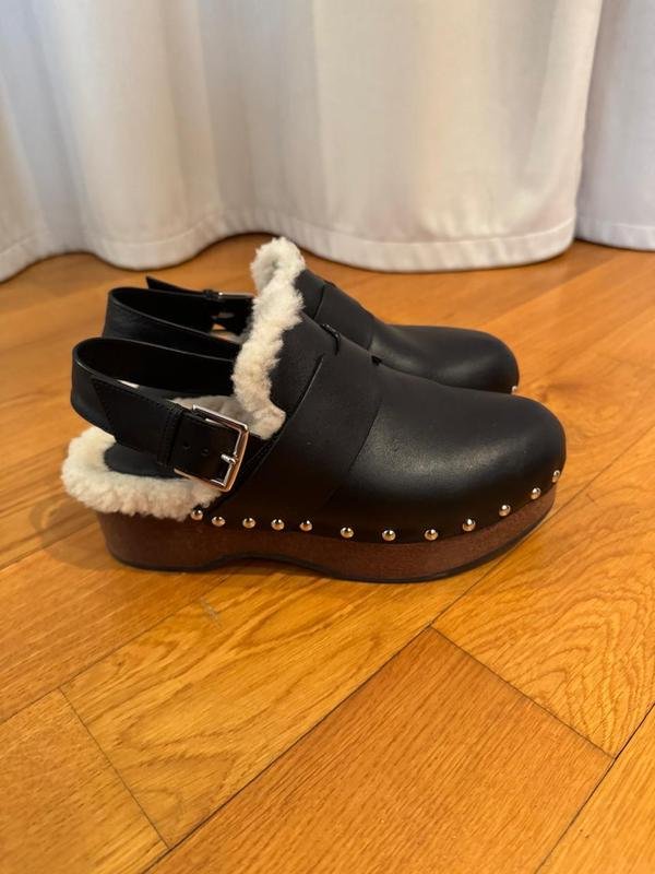 Women Hermes Sabots Black 36