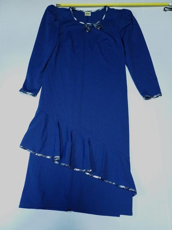 Женское Винтажное 90s Платье Синий Полиэстер 38