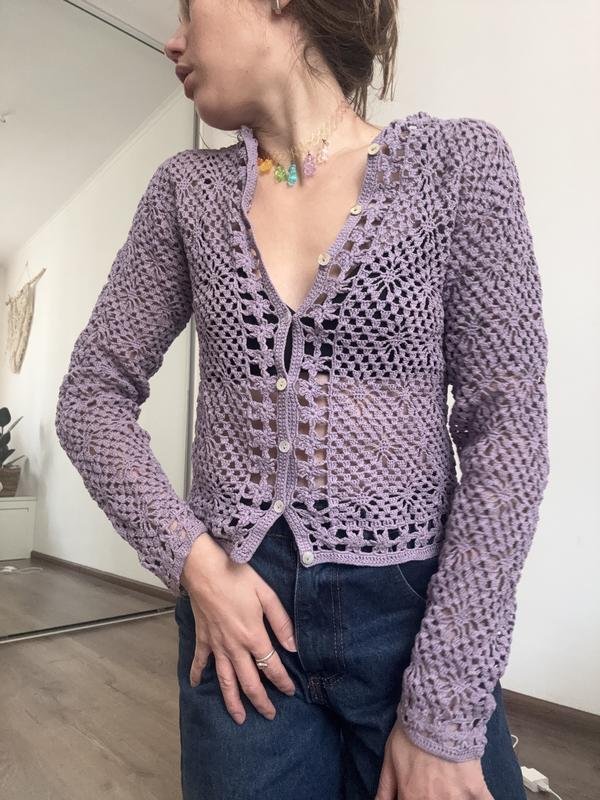 Women Cacharel Sweater Lilac Cotton 36