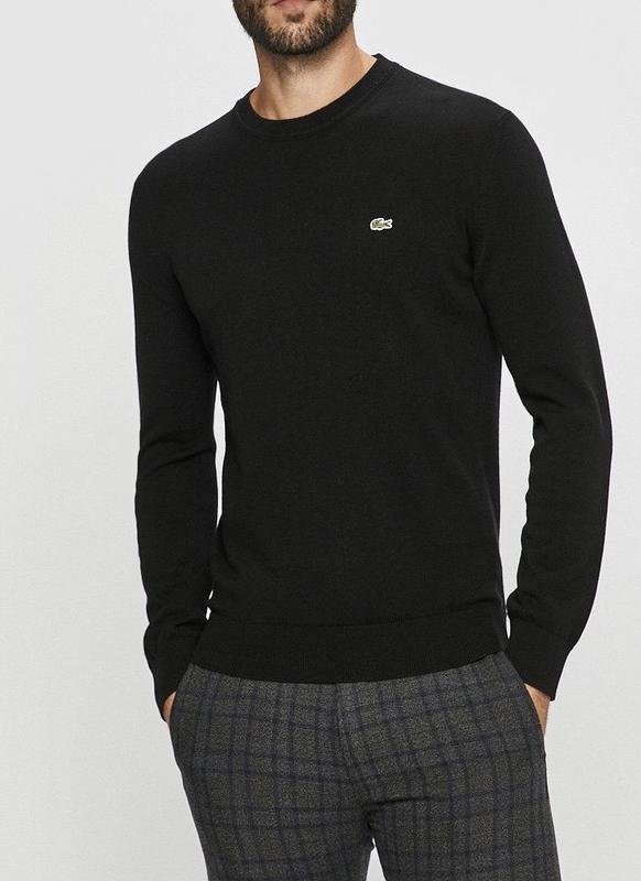 Men Lacoste Sweater Black Wool S