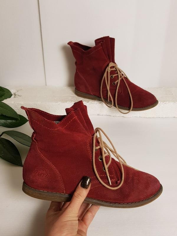 Women Marco Tozzi Boots Burgundy Suede 36