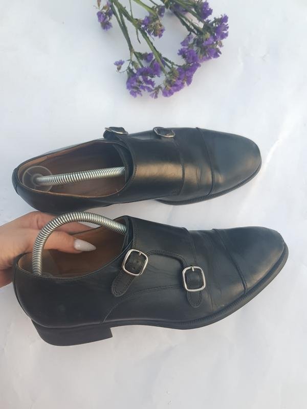 Herren ZARA Schuhe Schwarz Leder 43