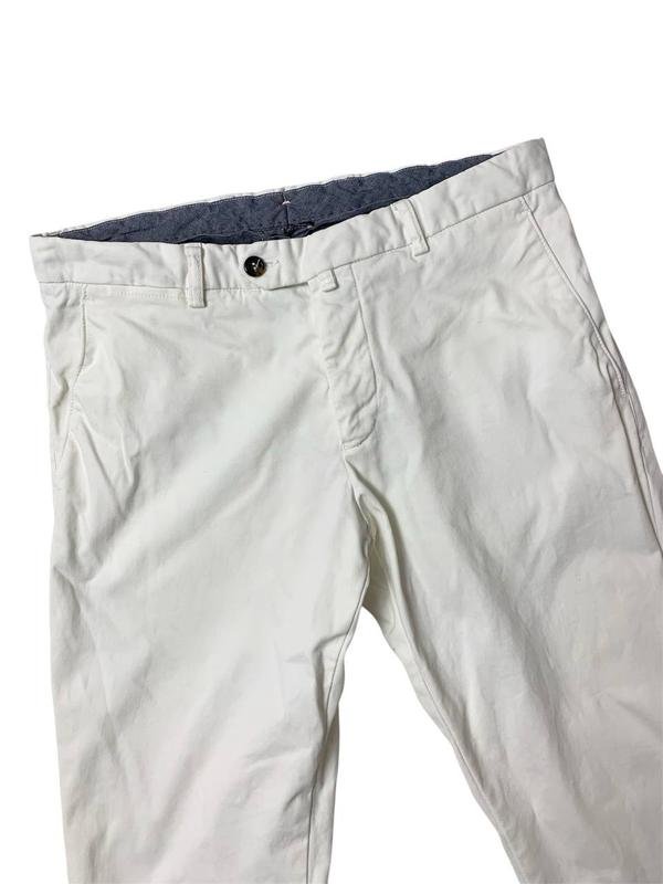 Homme Boggi Milano Pantalons Blanc Coton 30 / S /