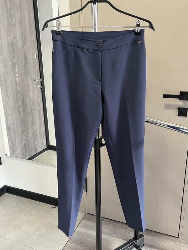 Women Canali Trousers Navy Polyester 40 / L / 48