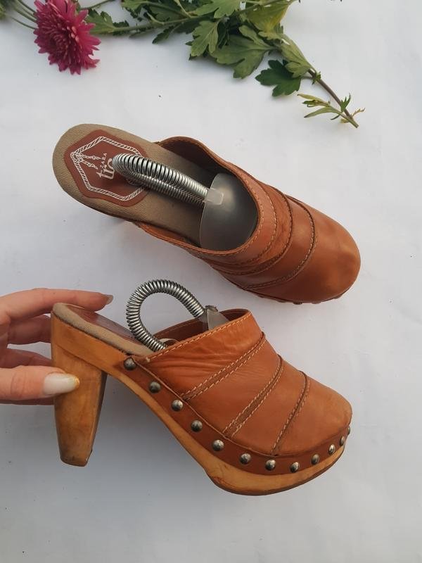 Женские ZARA Сабо Коричневый Кожа 37