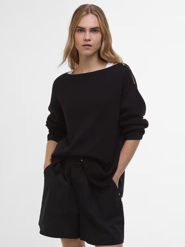 Damen Barbour Pullover Schwarz Baumwolle 38 / M /