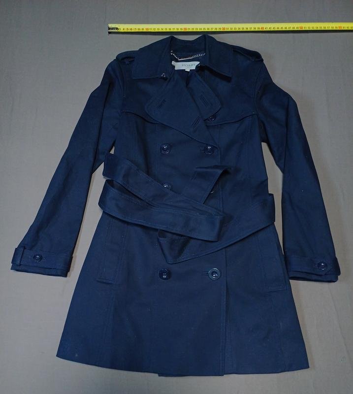 Femme Hobbs Trench Bleu Marine Coton 34