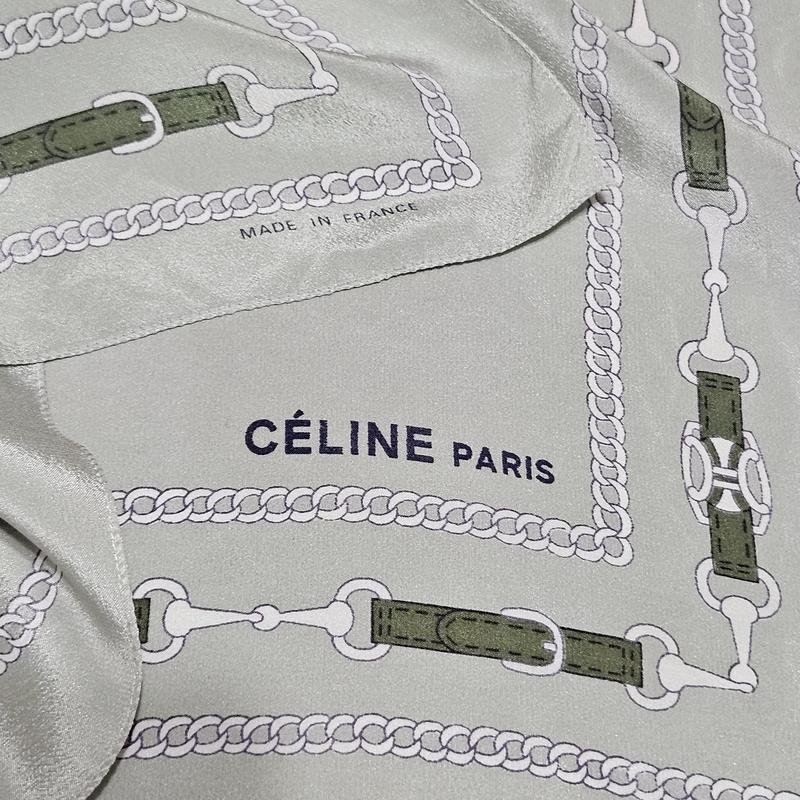 Женский Celine Шарф Зелёный Шелк
