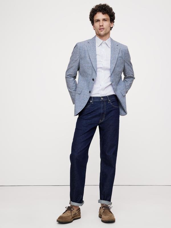 Men Banana Republic Blazer Blue Cotton M