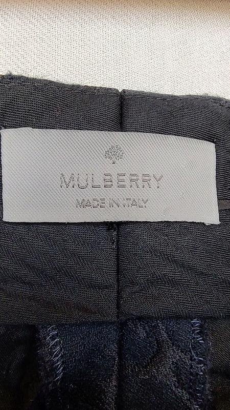 Femme Mulberry Pantalon Bleu Marine Soie, Laine 36