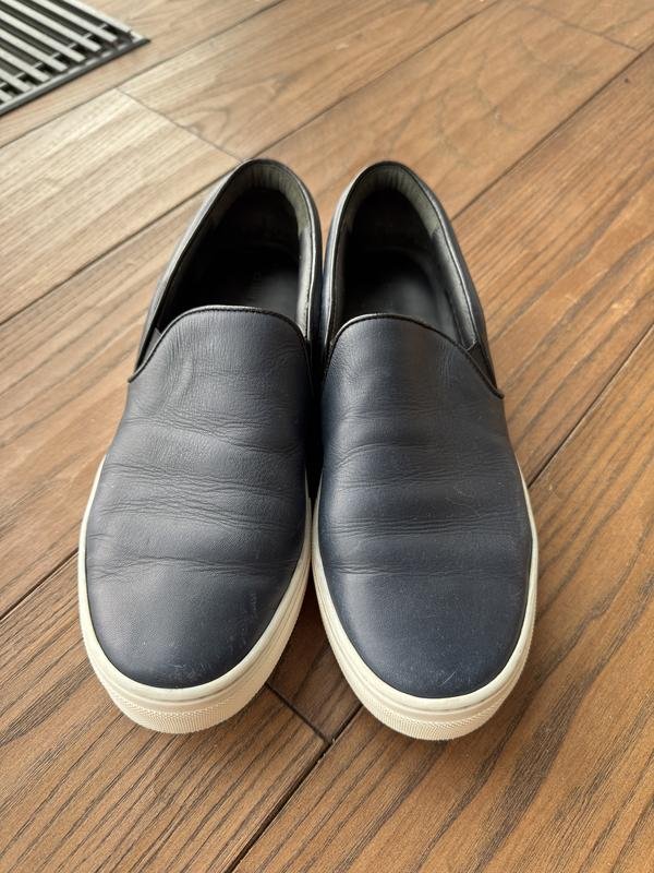 Women Celine Loafers Navy Leather 38.5