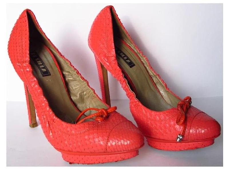 Women Le Silla Heels Coral Leather 37