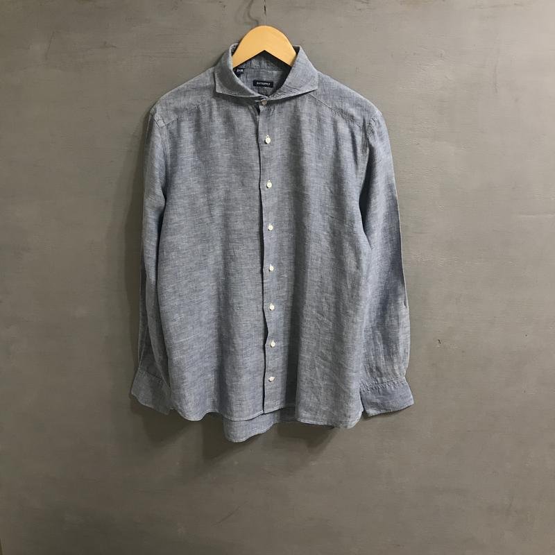 Мужской Suitsupply Сорочка Тёмно-синий Лен 40 /L /