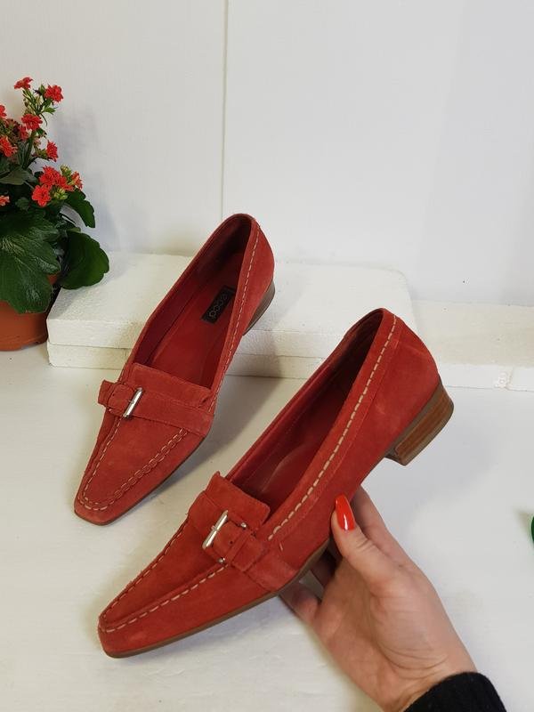 Women Ecco Heels Red Suede 39