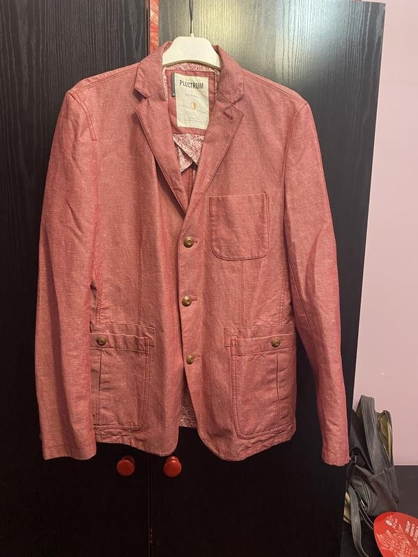 Men Ben Sherman Blazer Pink Denim 48