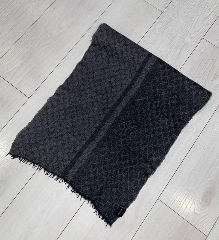 Unisex Gucci Schal Schwarz Wolle 80% 20% Seide