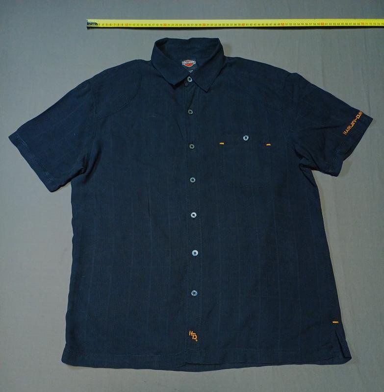 Men Harley Davidson Shirt Black Silk 38 / M / 46