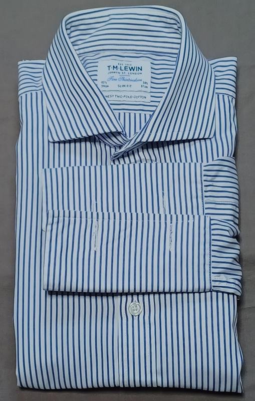 Men Tm Lewin Shirt White Cotton 36 / S / 44