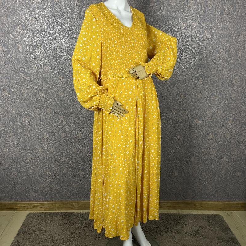 Damen Kleid Gelb Viskose 40 / L / 48