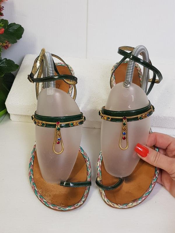 Damen Columbia Sandalen Gold Lackleder 39