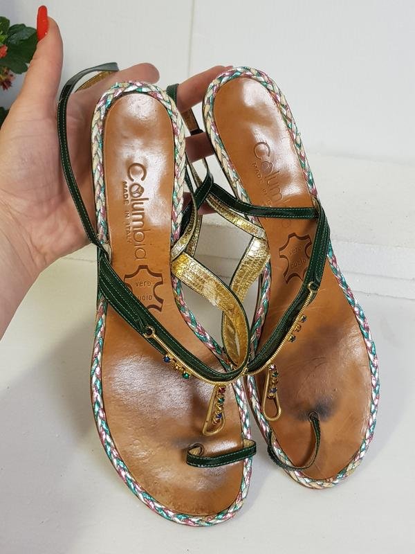 Damen Columbia Sandalen Gold Lackleder 39